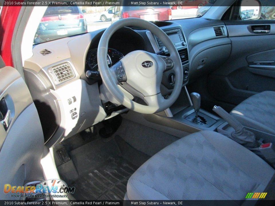 2010 Subaru Forester 2.5 X Premium Camellia Red Pearl / Platinum Photo #11