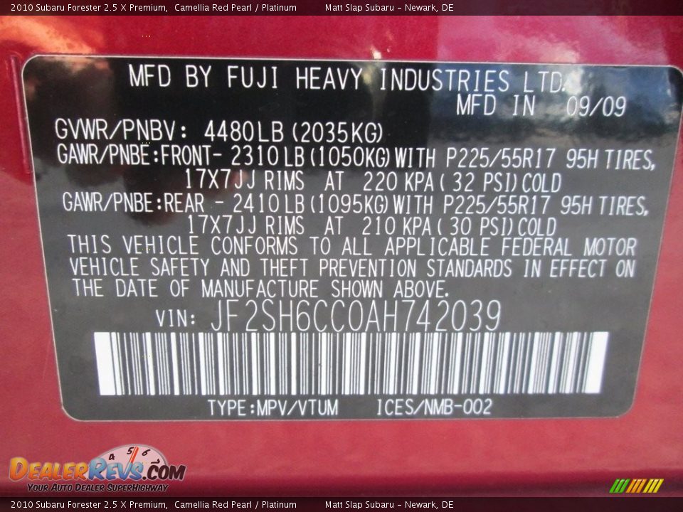 2010 Subaru Forester 2.5 X Premium Camellia Red Pearl / Platinum Photo #29