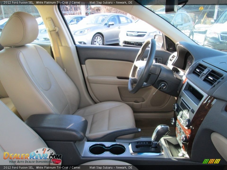 2012 Ford Fusion SEL White Platinum Tri-Coat / Camel Photo #16