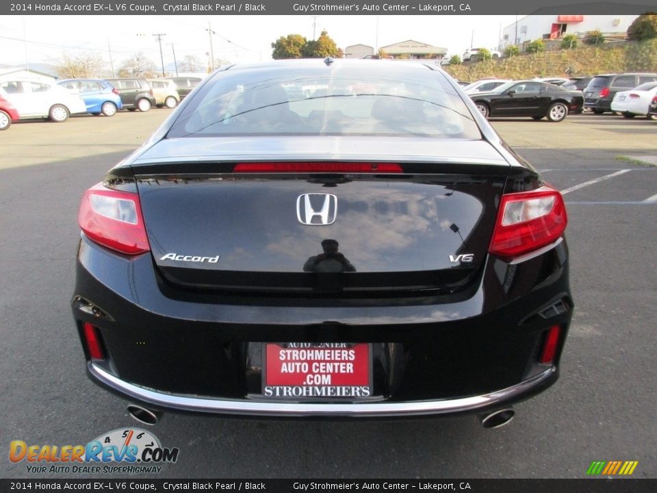 2014 Honda Accord EX-L V6 Coupe Crystal Black Pearl / Black Photo #6
