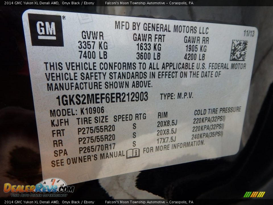 2014 GMC Yukon XL Denali AWD Onyx Black / Ebony Photo #22