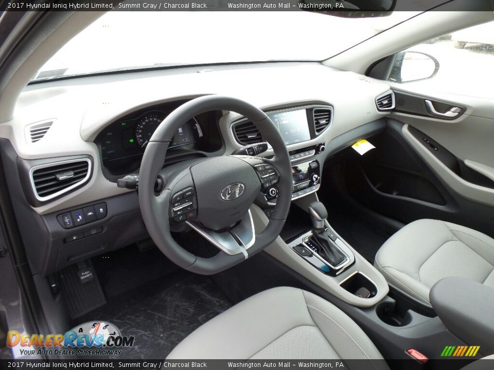 Charcoal Black Interior - 2017 Hyundai Ioniq Hybrid Limited Photo #9