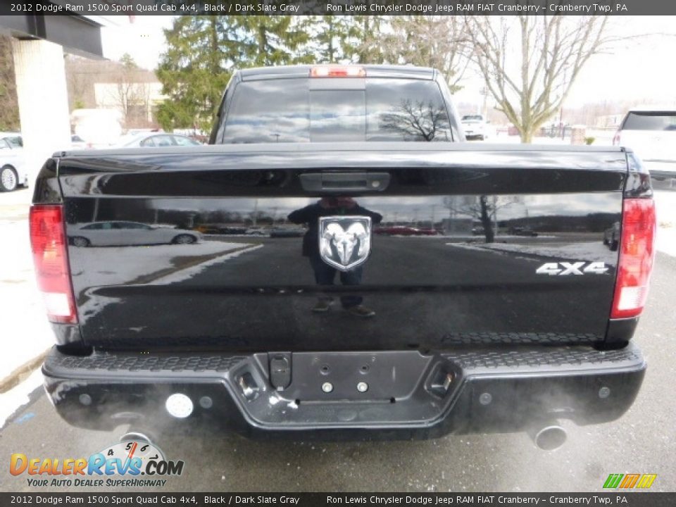 2012 Dodge Ram 1500 Sport Quad Cab 4x4 Black / Dark Slate Gray Photo #8