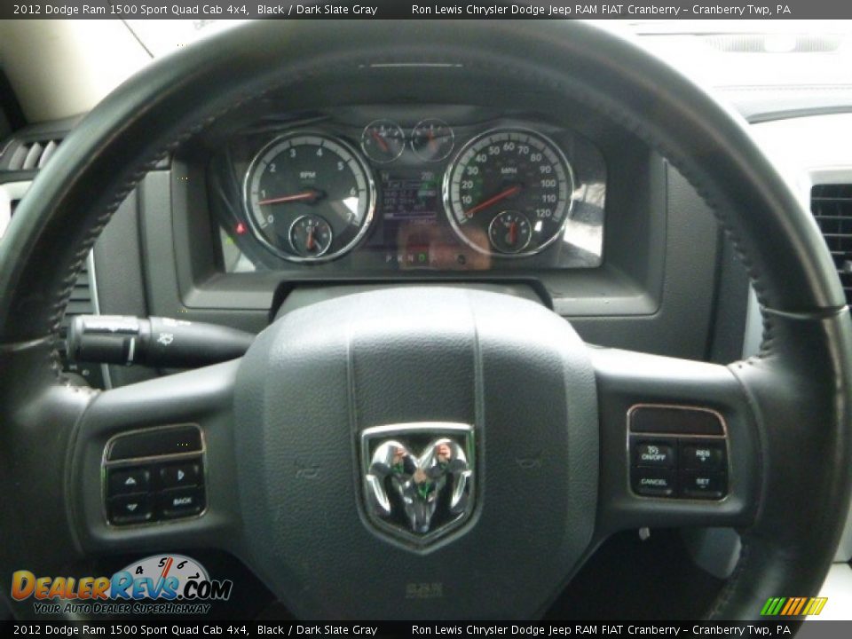 2012 Dodge Ram 1500 Sport Quad Cab 4x4 Black / Dark Slate Gray Photo #20