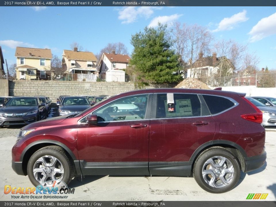 2017 Honda CR-V EX-L AWD Basque Red Pearl II / Gray Photo #3