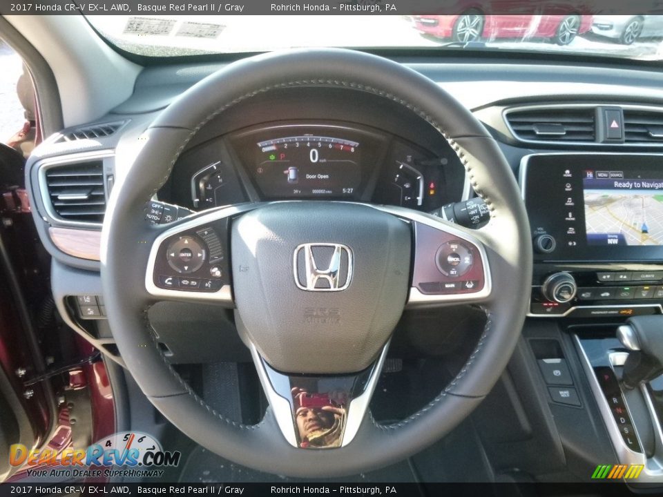 2017 Honda CR-V EX-L AWD Basque Red Pearl II / Gray Photo #13