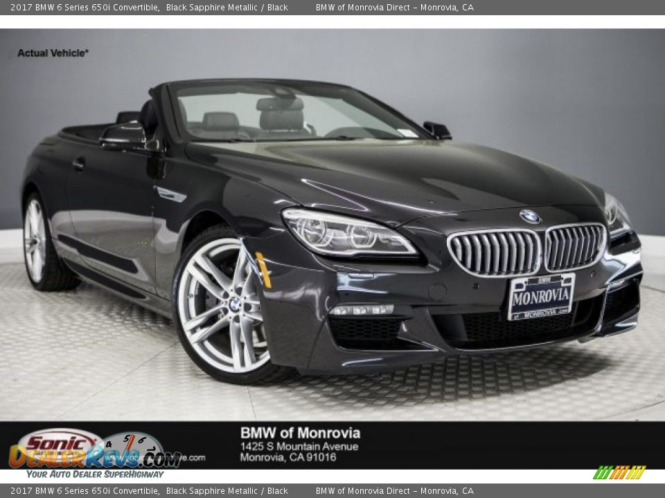 2017 BMW 6 Series 650i Convertible Black Sapphire Metallic / Black Photo #1