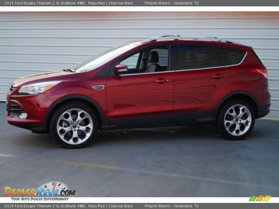 2014 Ford Escape Titanium 2.0L EcoBoost 4WD Ruby Red / Charcoal Black Photo #4