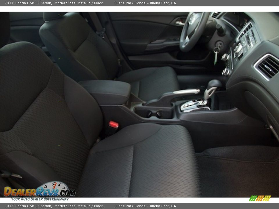 2014 Honda Civic LX Sedan Modern Steel Metallic / Black Photo #16