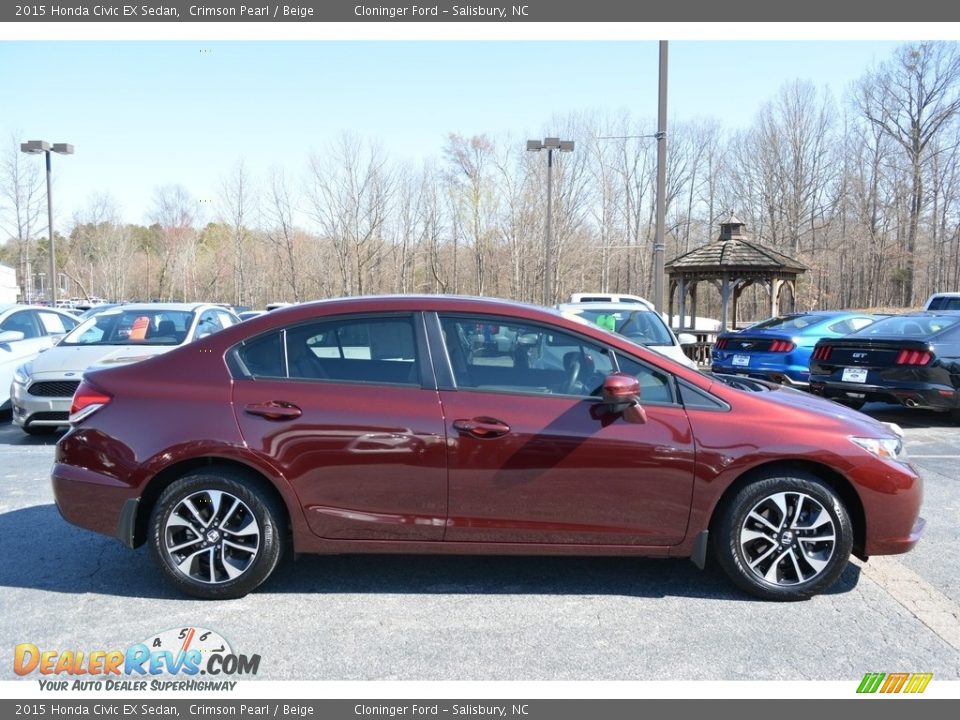 2015 Honda Civic EX Sedan Crimson Pearl / Beige Photo #2