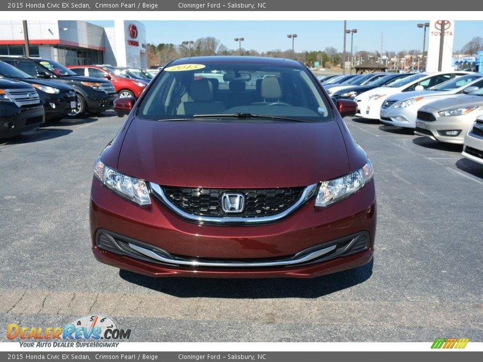 2015 Honda Civic EX Sedan Crimson Pearl / Beige Photo #7