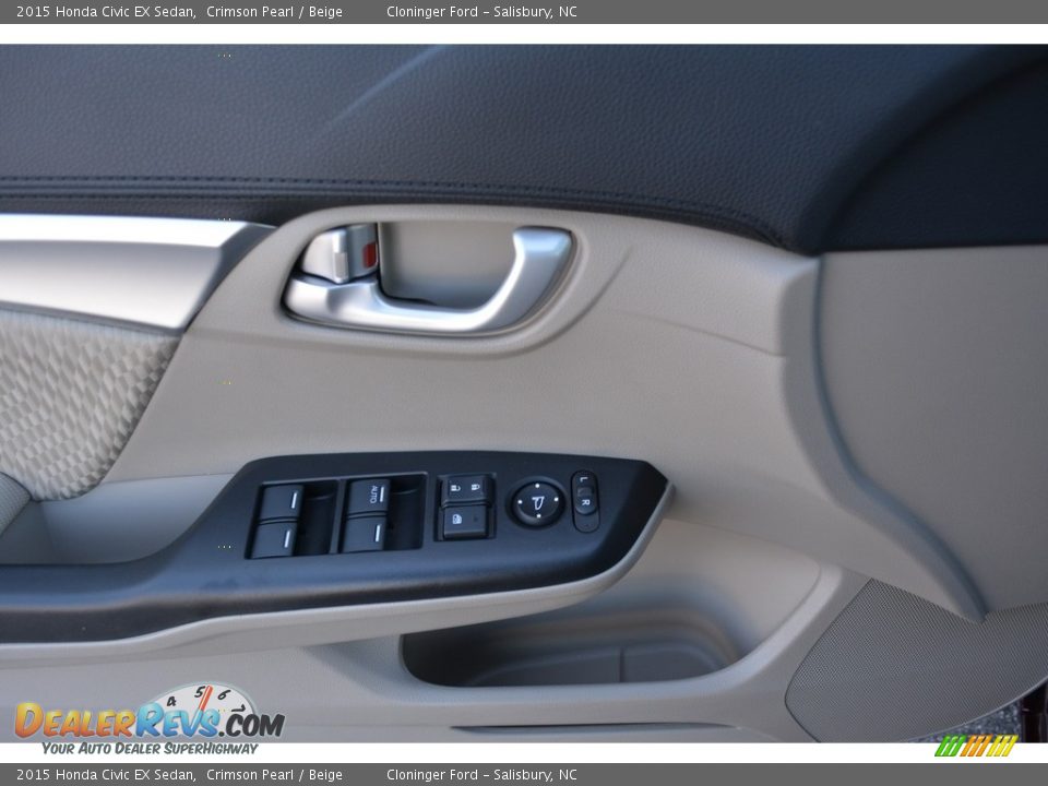 2015 Honda Civic EX Sedan Crimson Pearl / Beige Photo #8