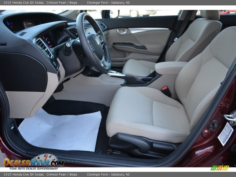 2015 Honda Civic EX Sedan Crimson Pearl / Beige Photo #9