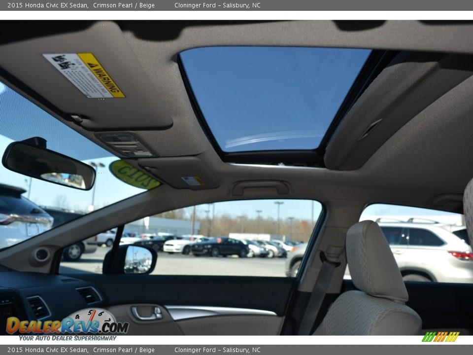 2015 Honda Civic EX Sedan Crimson Pearl / Beige Photo #11