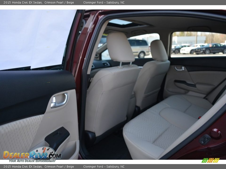 2015 Honda Civic EX Sedan Crimson Pearl / Beige Photo #12