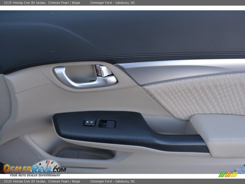 2015 Honda Civic EX Sedan Crimson Pearl / Beige Photo #15