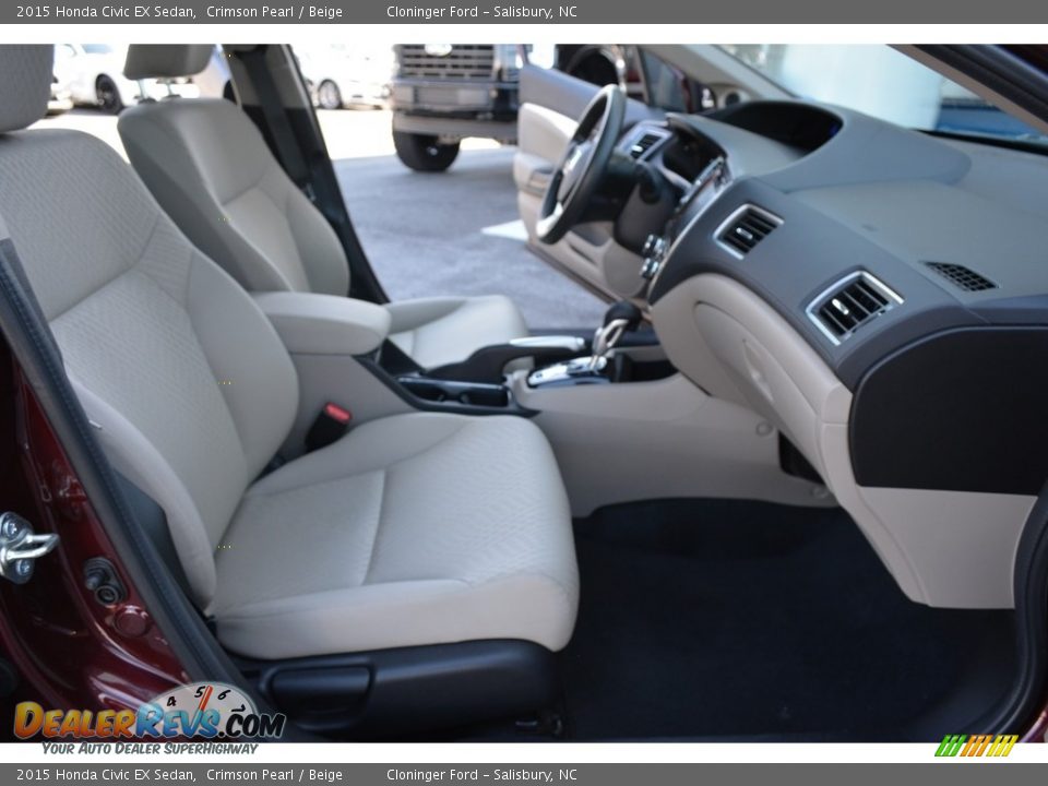 2015 Honda Civic EX Sedan Crimson Pearl / Beige Photo #16