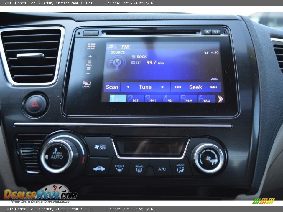 2015 Honda Civic EX Sedan Crimson Pearl / Beige Photo #17