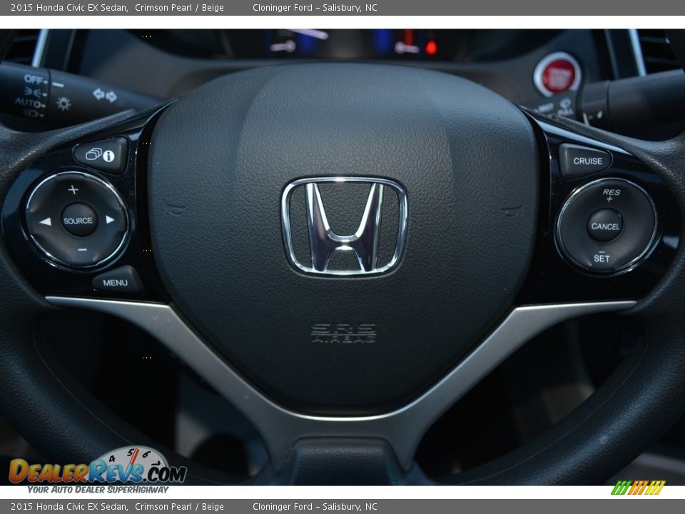 2015 Honda Civic EX Sedan Crimson Pearl / Beige Photo #22