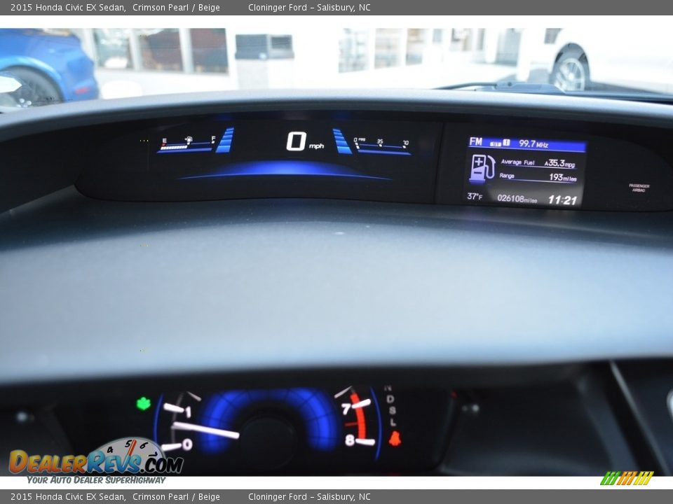 2015 Honda Civic EX Sedan Crimson Pearl / Beige Photo #24
