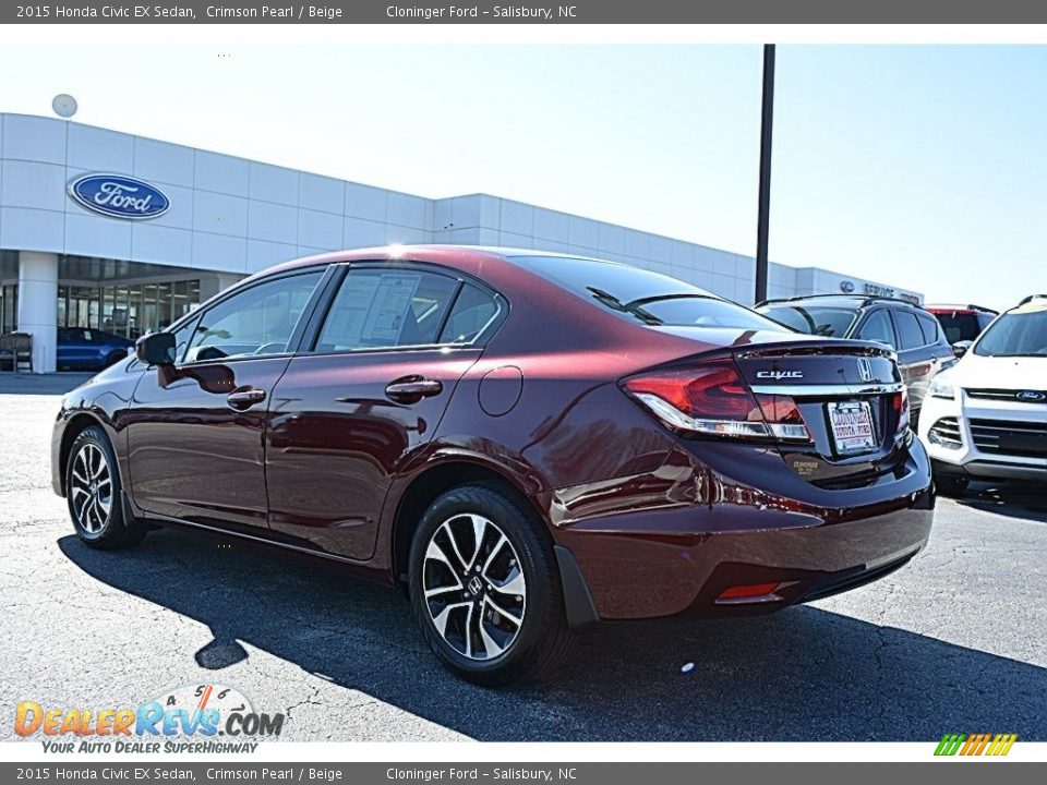 2015 Honda Civic EX Sedan Crimson Pearl / Beige Photo #27
