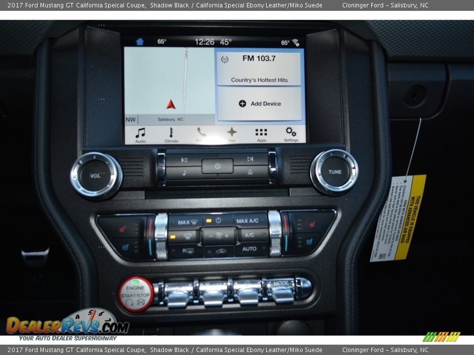 2017 Ford Mustang GT California Speical Coupe Shadow Black / California Special Ebony Leather/Miko Suede Photo #9