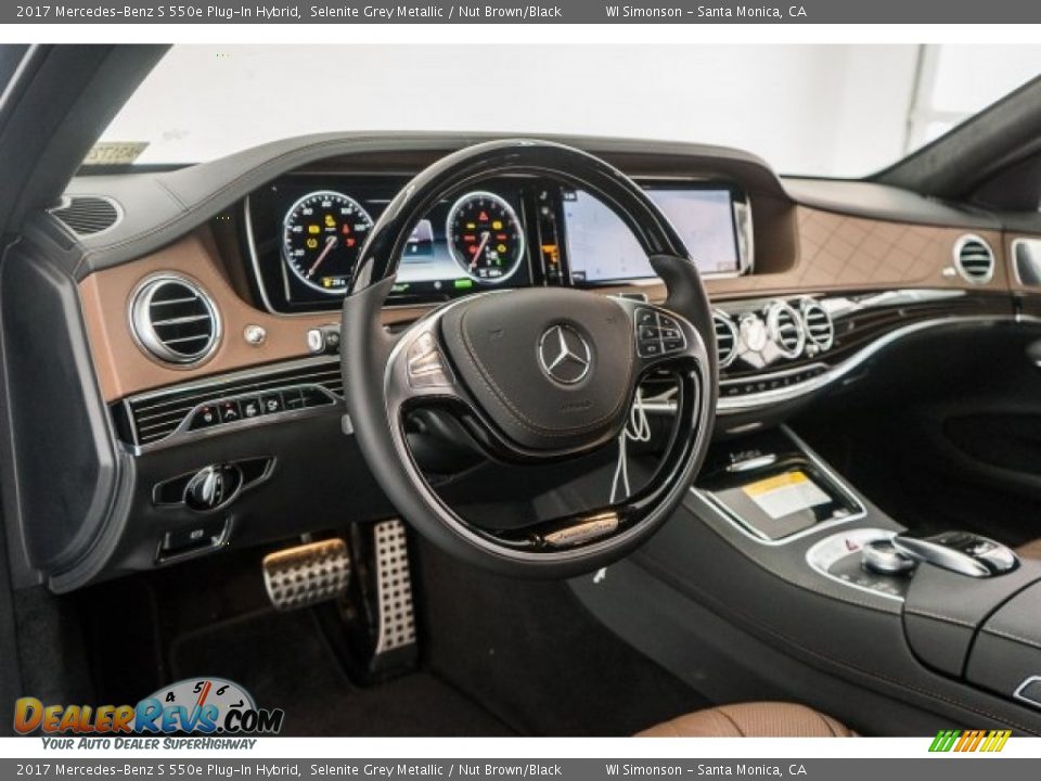 2017 Mercedes-Benz S 550e Plug-In Hybrid Selenite Grey Metallic / Nut Brown/Black Photo #5