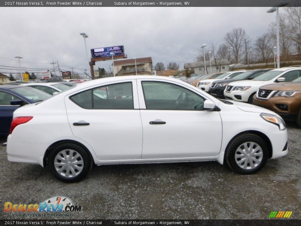 2017 Nissan Versa S Fresh Powder White / Charcoal Photo #3
