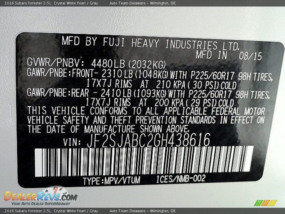 2016 Subaru Forester 2.5i Crystal White Pearl / Gray Photo #26