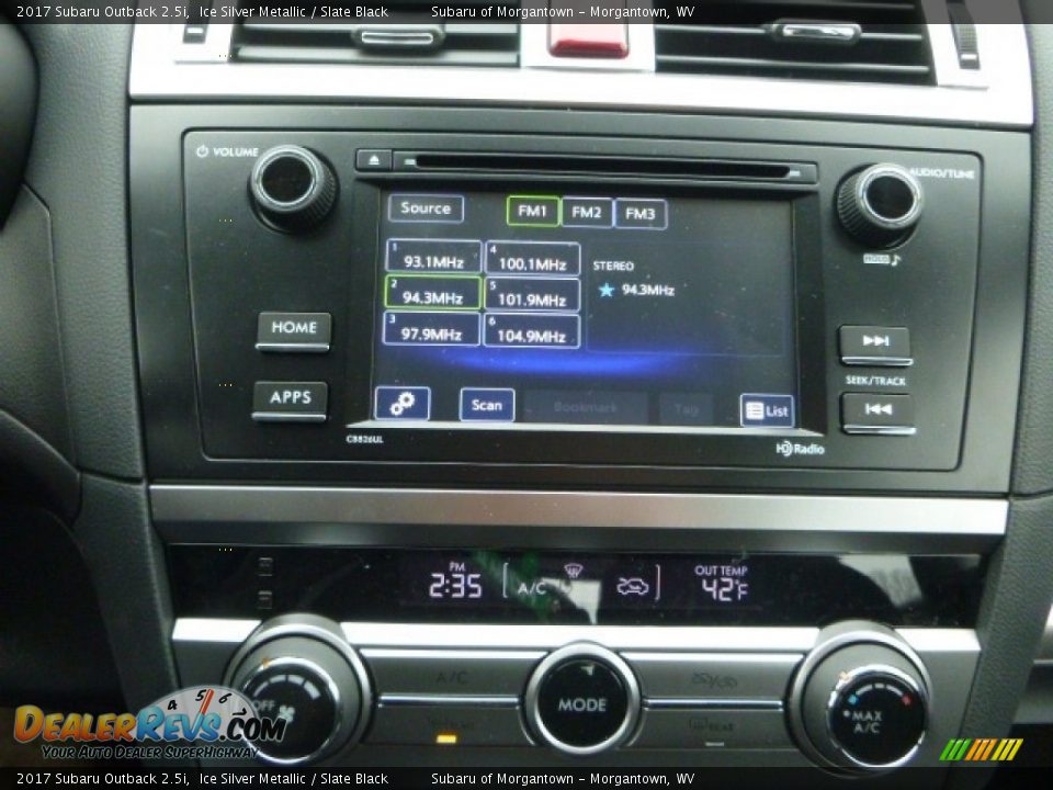 2017 Subaru Outback 2.5i Ice Silver Metallic / Slate Black Photo #16