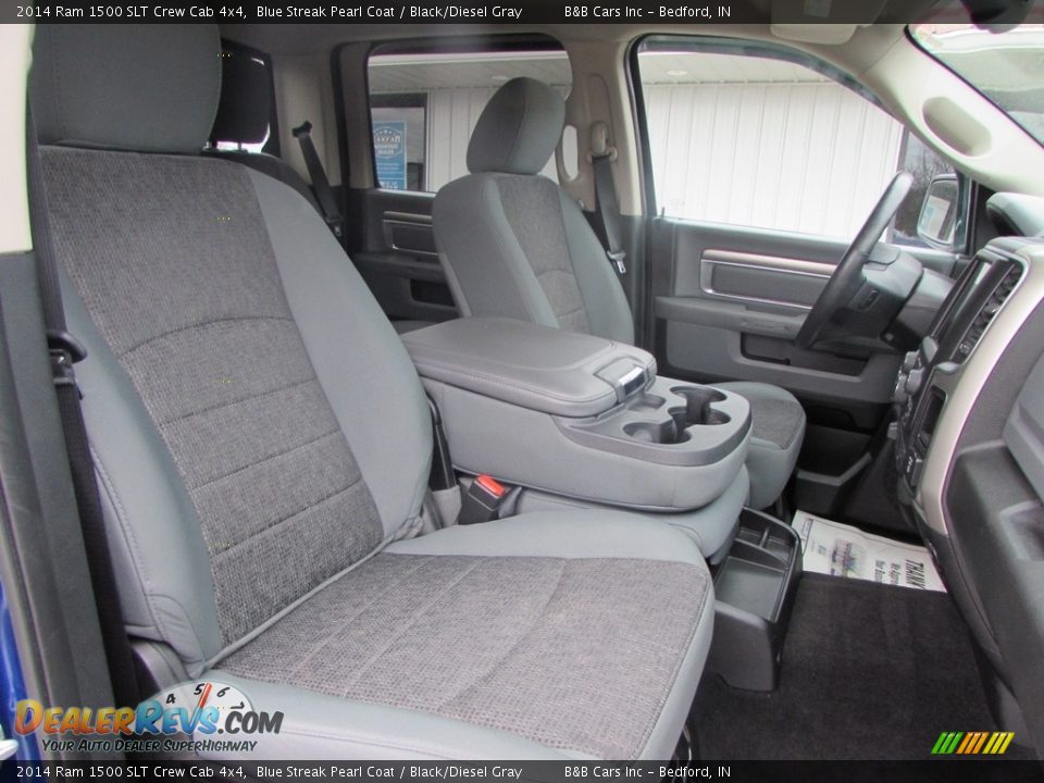 2014 Ram 1500 SLT Crew Cab 4x4 Blue Streak Pearl Coat / Black/Diesel Gray Photo #22