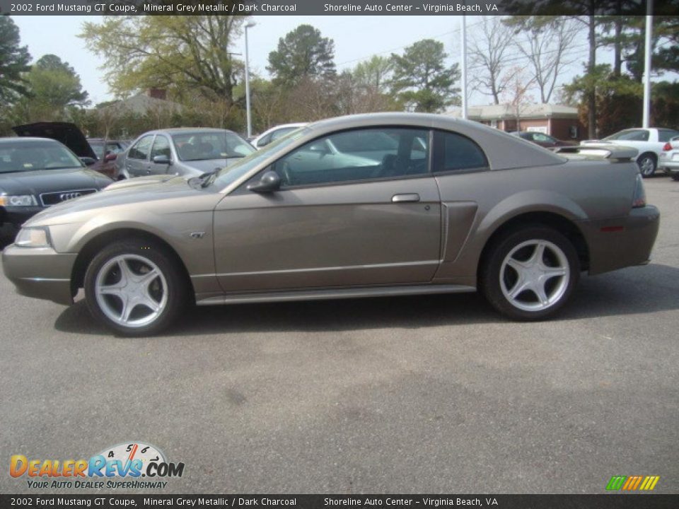 2002 Ford Mustang GT Coupe Mineral Grey Metallic / Dark Charcoal Photo #2