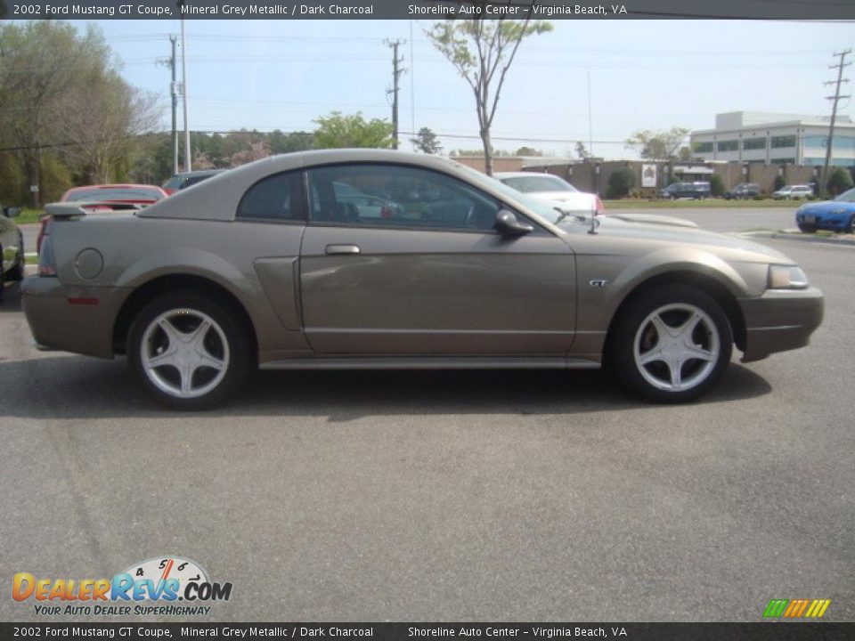 2002 Ford Mustang GT Coupe Mineral Grey Metallic / Dark Charcoal Photo #6