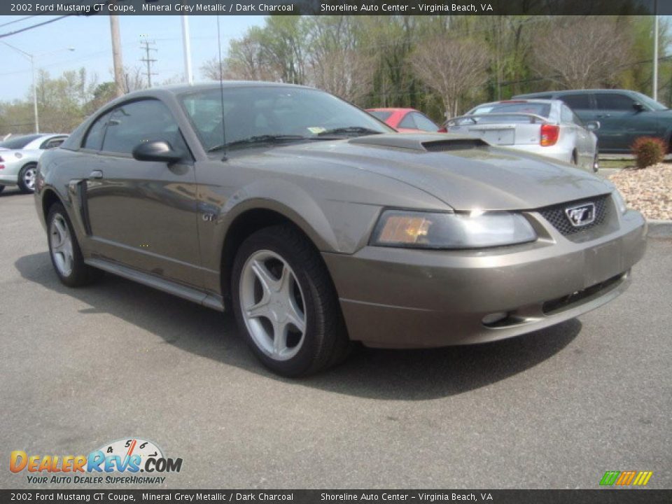 2002 Ford Mustang GT Coupe Mineral Grey Metallic / Dark Charcoal Photo #7