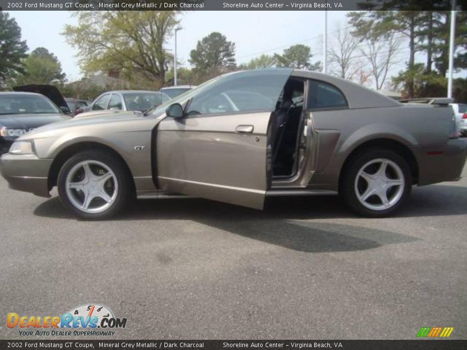 2002 Ford Mustang GT Coupe Mineral Grey Metallic / Dark Charcoal Photo #27