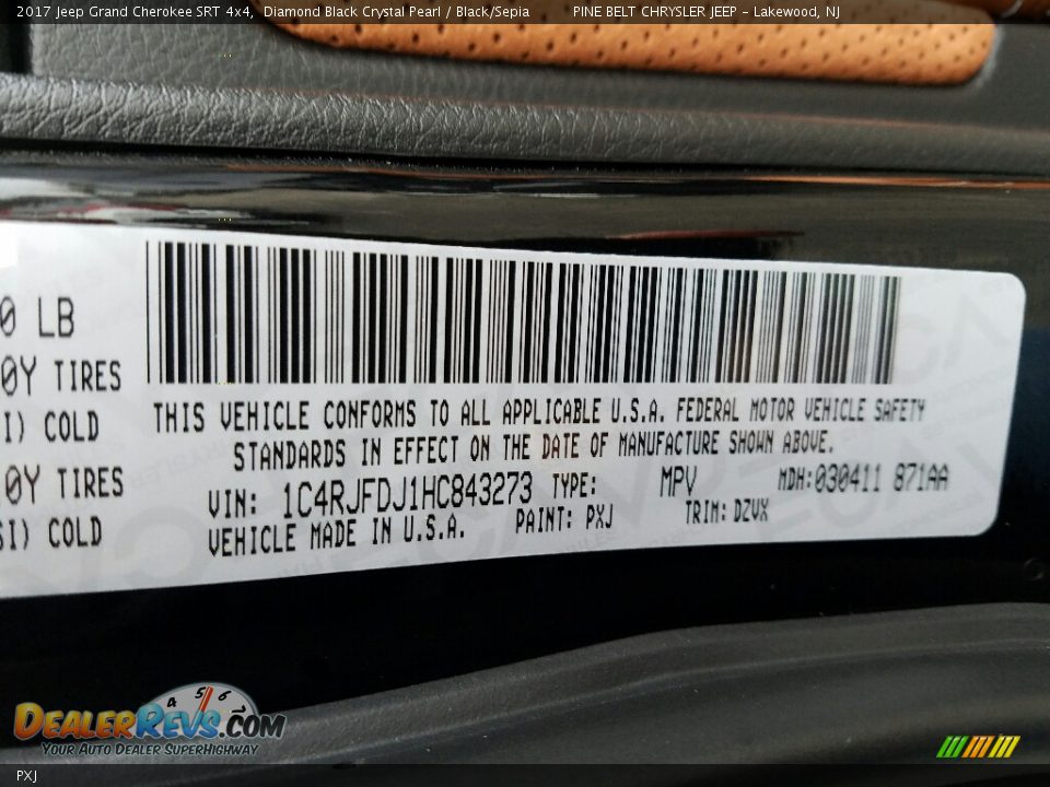 Jeep Color Code PXJ Diamond Black Crystal Pearl