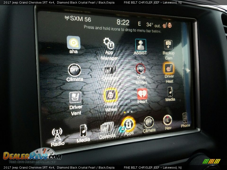 2017 Jeep Grand Cherokee SRT 4x4 Diamond Black Crystal Pearl / Black/Sepia Photo #10