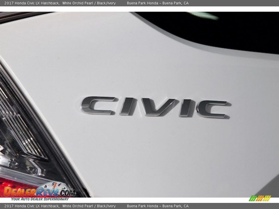 2017 Honda Civic LX Hatchback White Orchid Pearl / Black/Ivory Photo #3