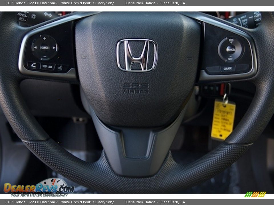2017 Honda Civic LX Hatchback White Orchid Pearl / Black/Ivory Photo #9