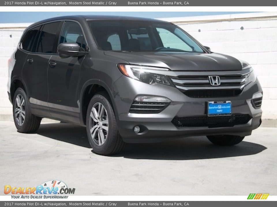 2017 Honda Pilot EX-L w/Navigation Modern Steel Metallic / Gray Photo #1