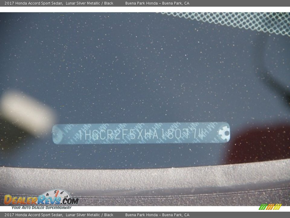 2017 Honda Accord Sport Sedan Lunar Silver Metallic / Black Photo #16