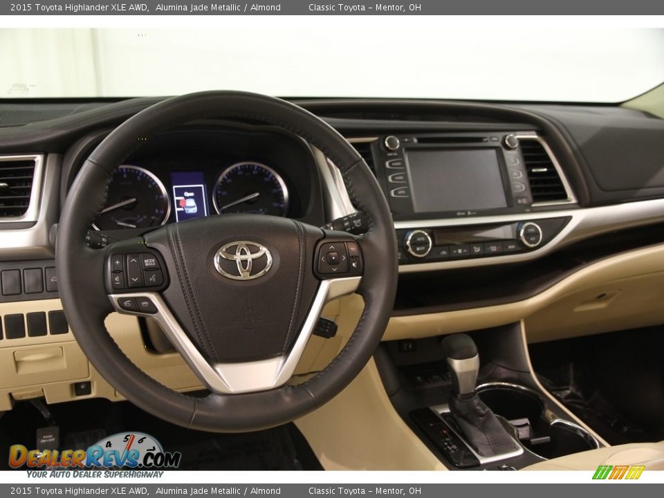 2015 Toyota Highlander XLE AWD Alumina Jade Metallic / Almond Photo #7