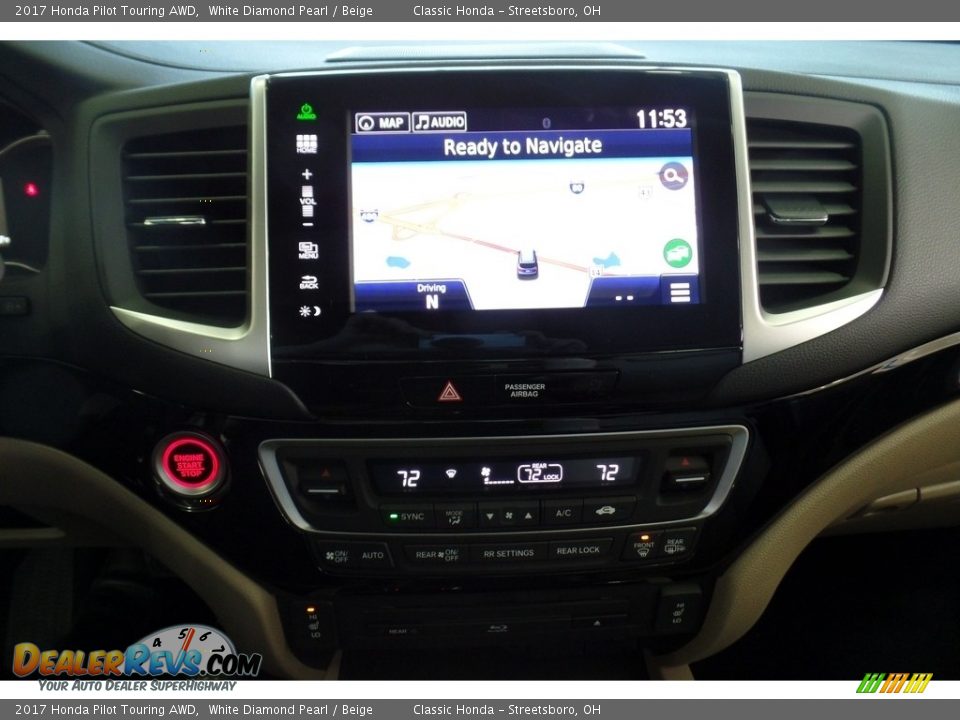 2017 Honda Pilot Touring AWD White Diamond Pearl / Beige Photo #13
