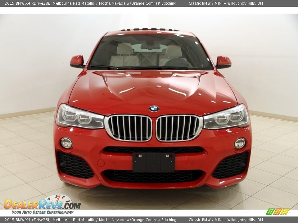 2015 BMW X4 xDrive28i Melbourne Red Metallic / Mocha Nevada w/Orange Contrast Stitching Photo #2
