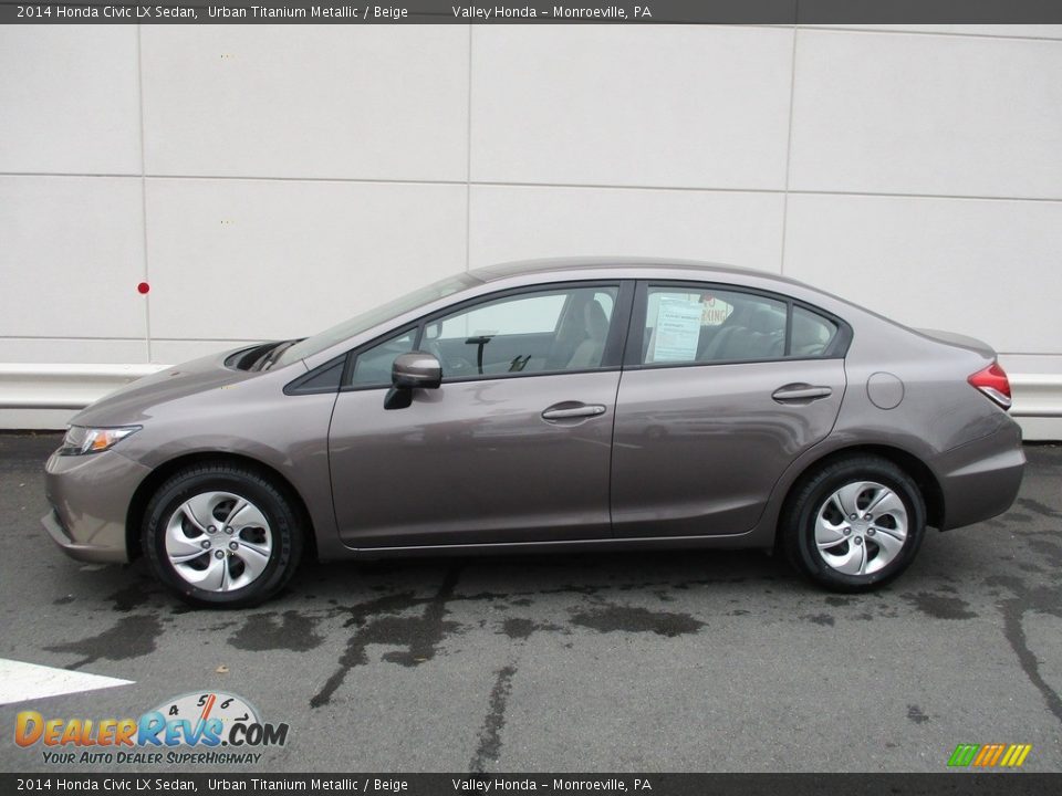 2014 Honda Civic LX Sedan Urban Titanium Metallic / Beige Photo #2