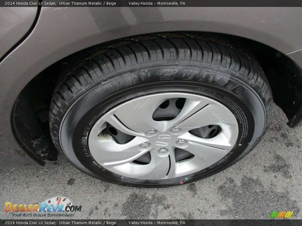 2014 Honda Civic LX Sedan Urban Titanium Metallic / Beige Photo #3