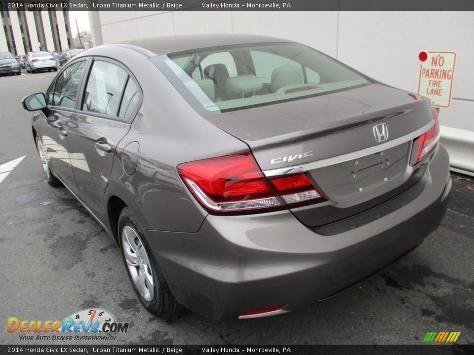 2014 Honda Civic LX Sedan Urban Titanium Metallic / Beige Photo #4