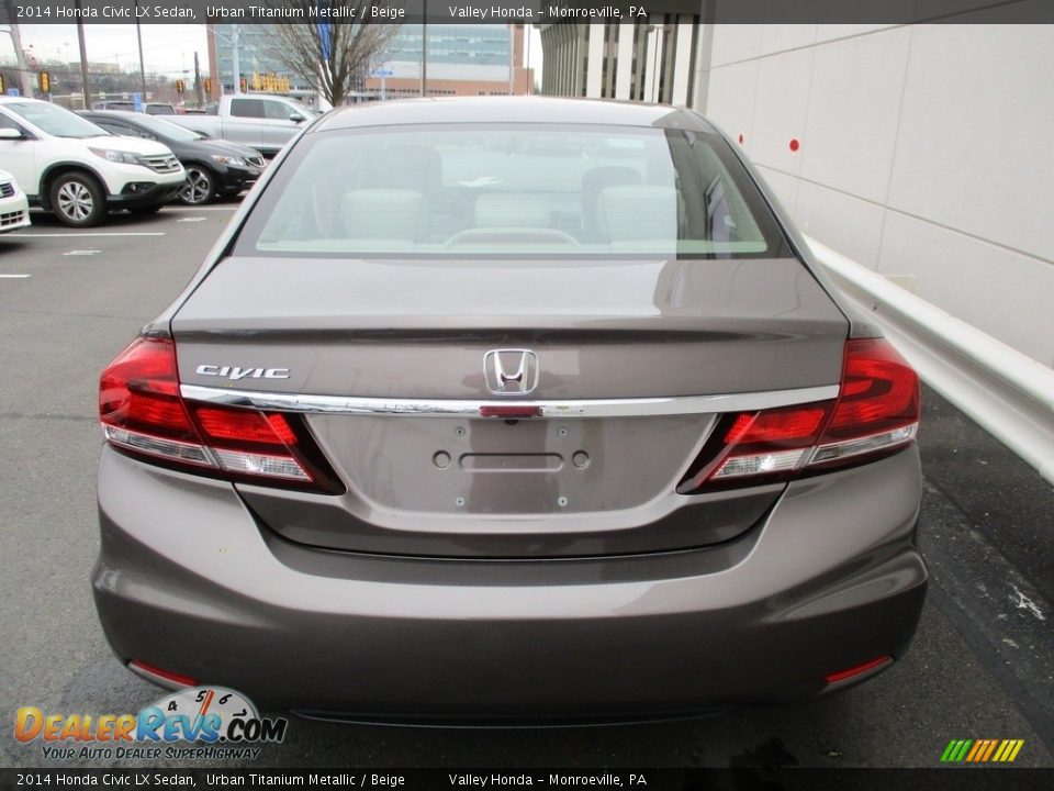 2014 Honda Civic LX Sedan Urban Titanium Metallic / Beige Photo #5