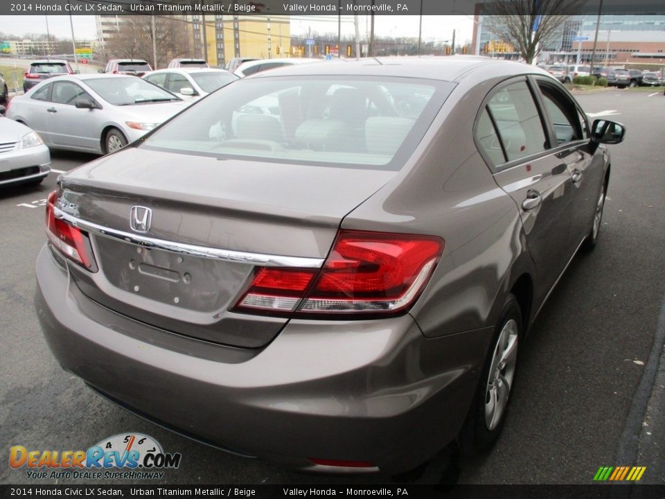 2014 Honda Civic LX Sedan Urban Titanium Metallic / Beige Photo #6