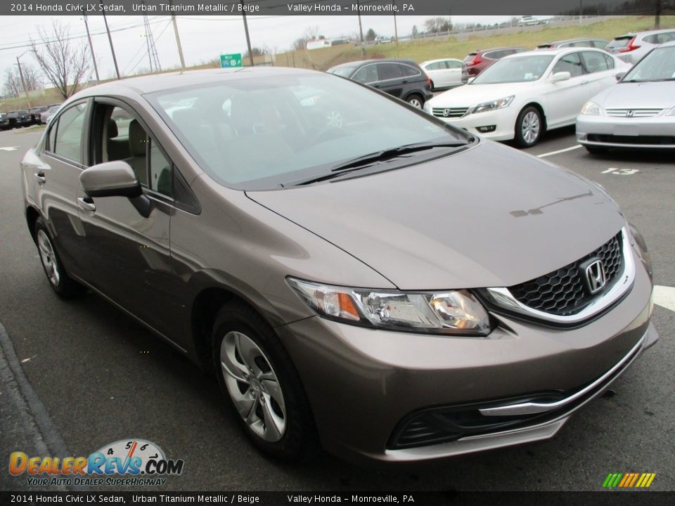 2014 Honda Civic LX Sedan Urban Titanium Metallic / Beige Photo #7